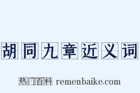 胡同九章近义词是什么意思的图片